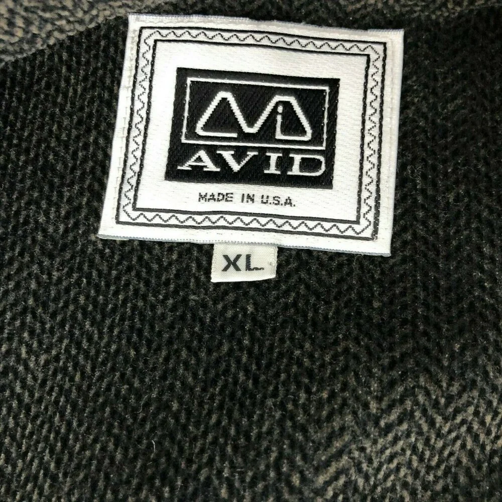 Avid Jacket Mens XL Coat Brown Bomber Tweed Combed Cotton Quilted Lining Vintage